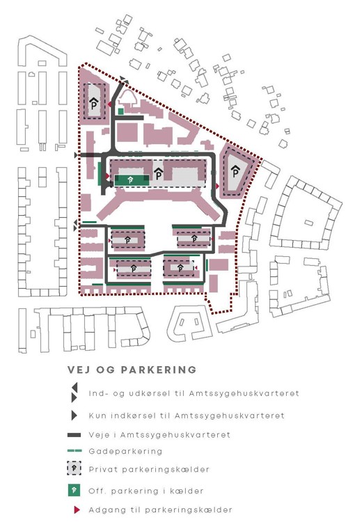 Overblik over veje og parkering
